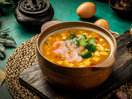 金汤虾仁豆腐煲（咸鲜）